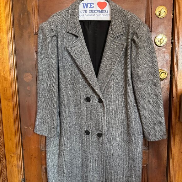 J&H Fashions Vintage Women's Herringbone Wool Coat - Picture 3 of 14